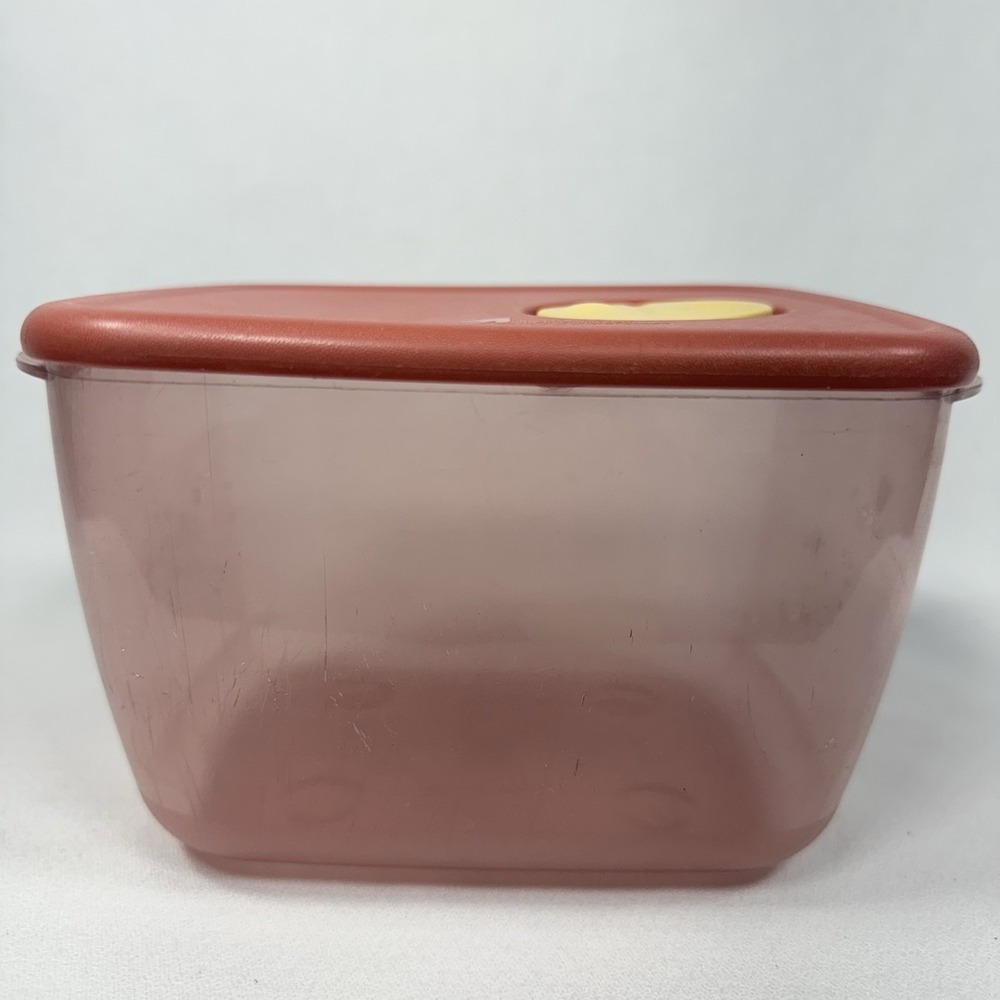 Set Of 5 Vintage Rock N Serve Tupperware Orange w Yellow Vent Lids - Picture 4 of 16